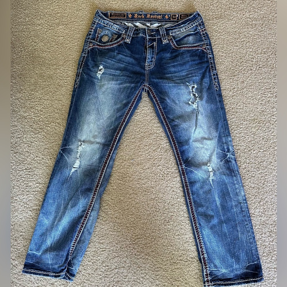 Men’s Rock Revival Jeans Wren Straight size 34